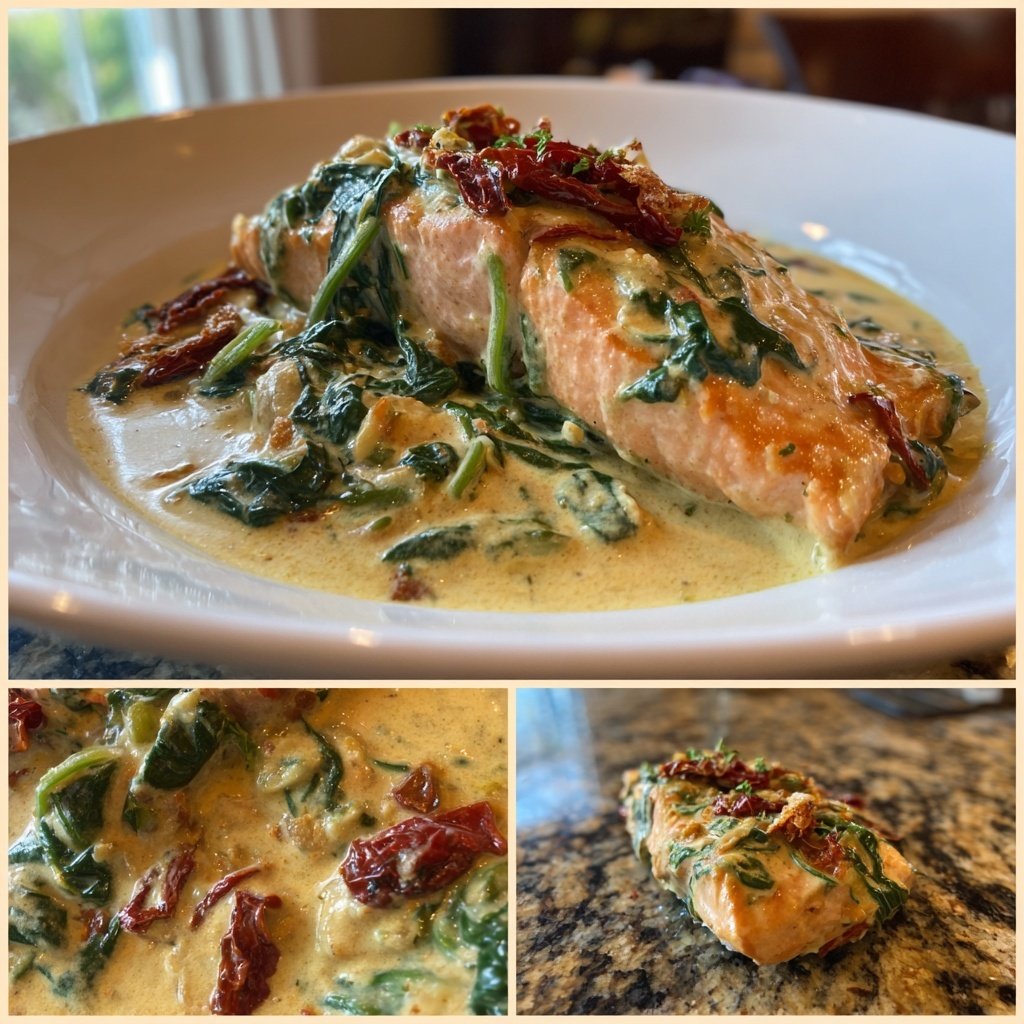 Creamy Tuscan Salmon for Two