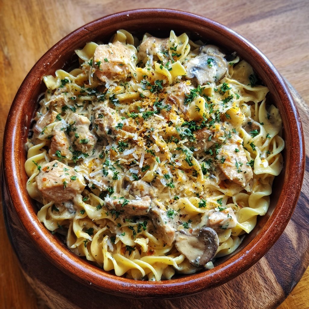 Creamy Mushroom Chicken Pasta