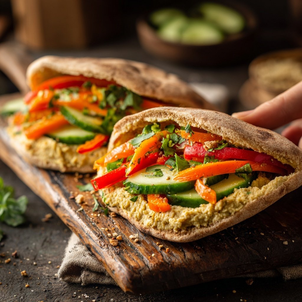 Healthy Lunch Mediterranean Veggie Pita