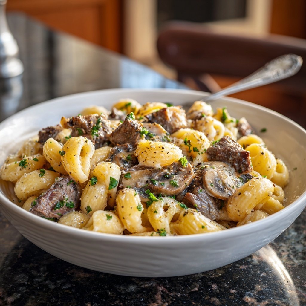 Creamy Beef And Mushroom Pasta