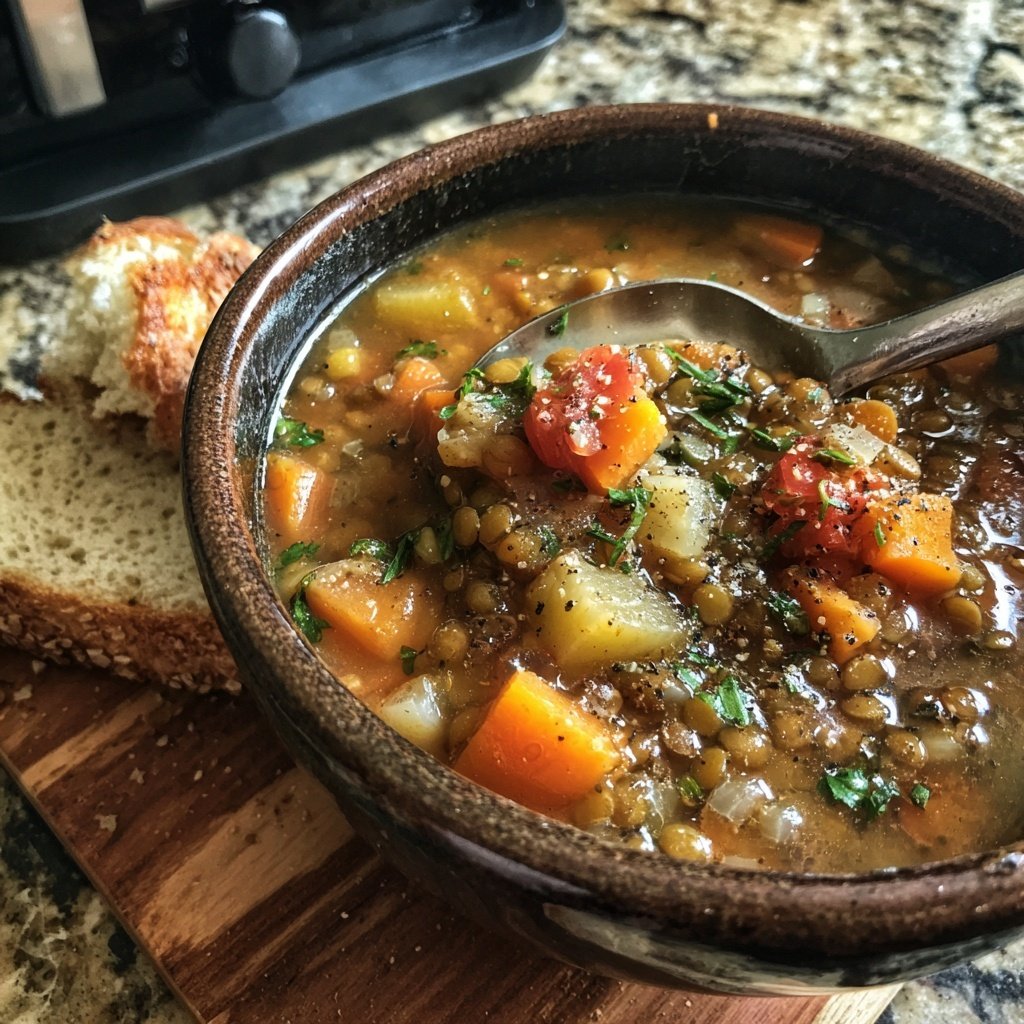 Healthy Crockpot Lentil Soup