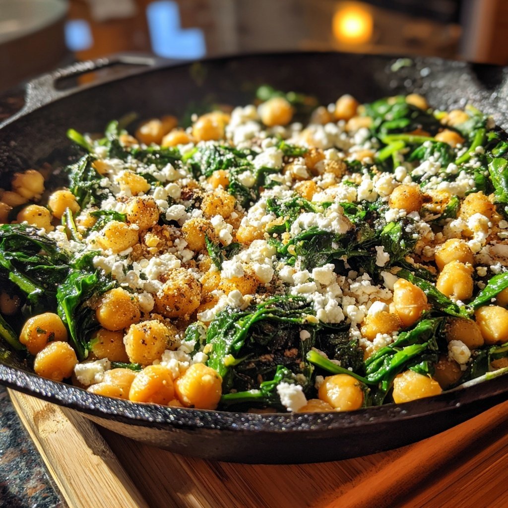 Lemon Herb Chickpea Skillet with Spinach