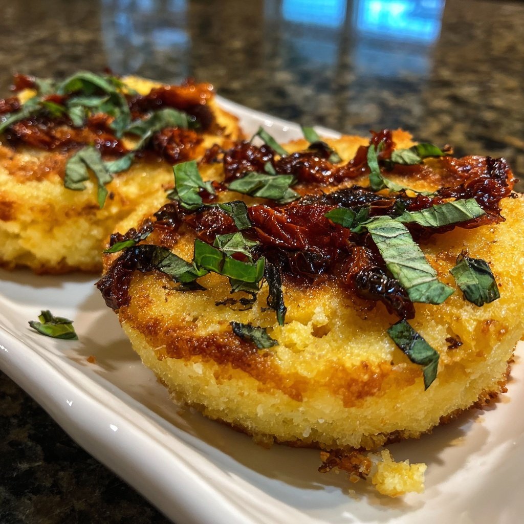 Valentine Dinner Baked Polenta Rounds