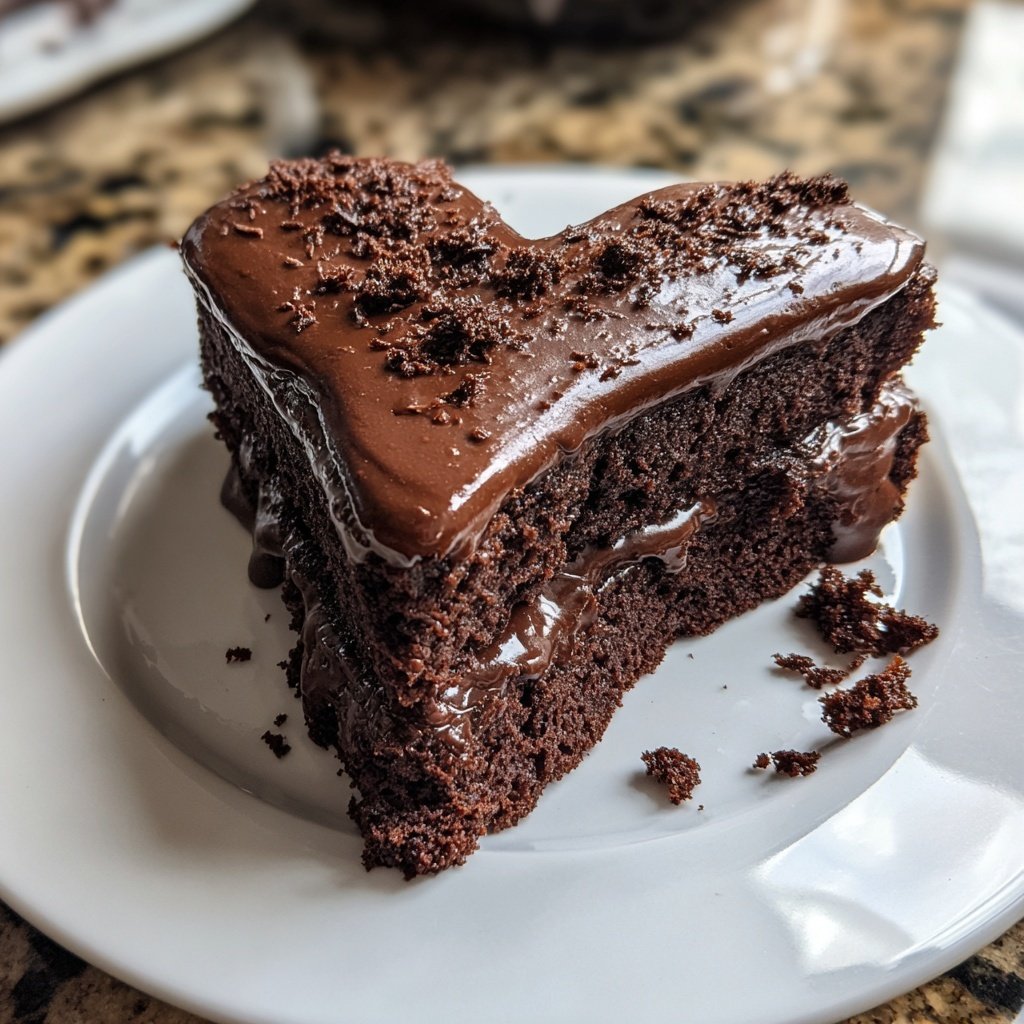 Heart-Shaped Chocolate Cake