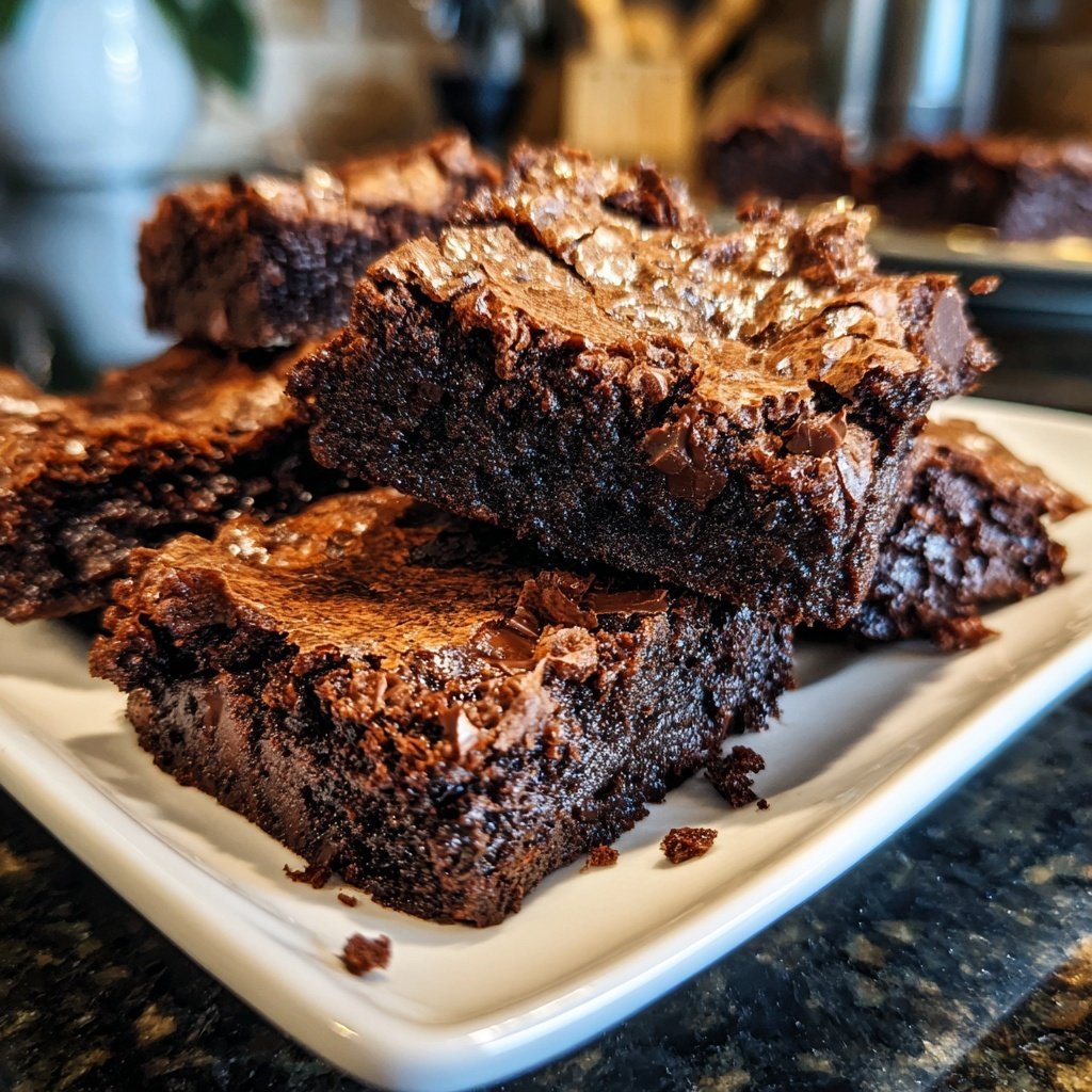 Crackly Top Sourdough Brownies