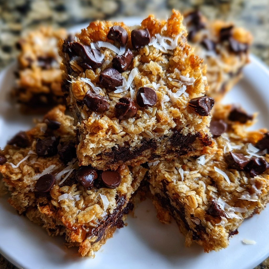 Chocolate Coconut Oat Squares