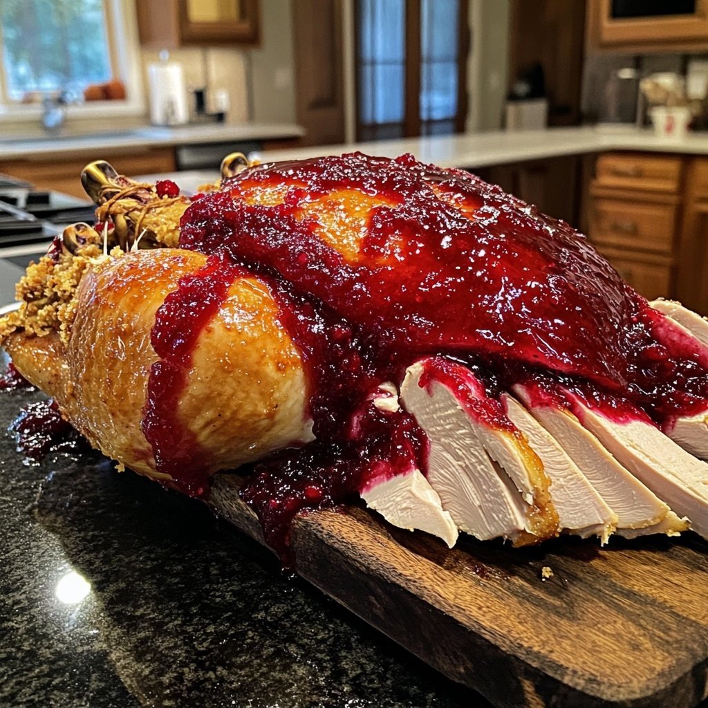 Roasted Turkey with Cranberry Glaze